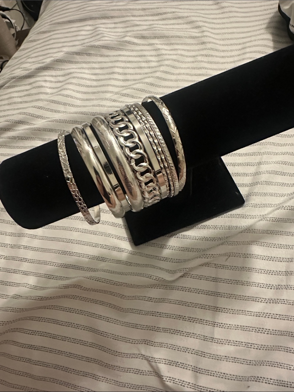 Silver Multi-Style Bangle Bracelet Set for Women